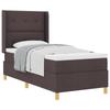 Box Spring Bed with Mattress Dark Brown 90 x 200 cm Fabric