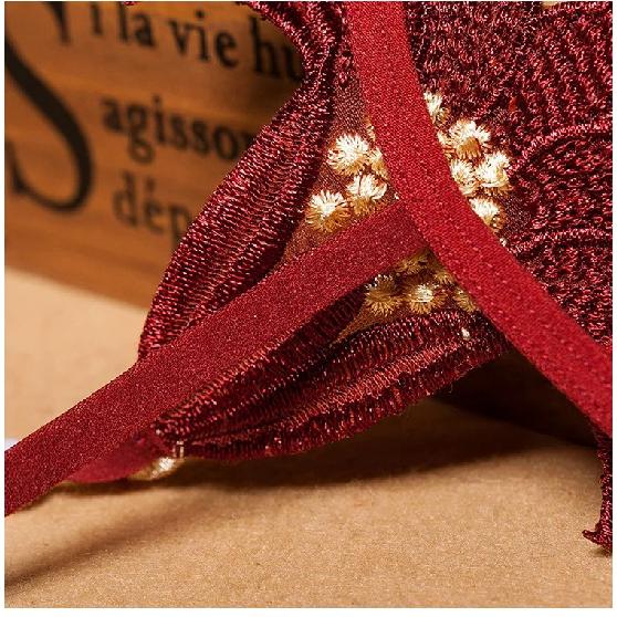 Noua Broderie Floare Perla Chiloți Masaj Lenjerie Sexy Tanga Sex Femei Crotch Deschis