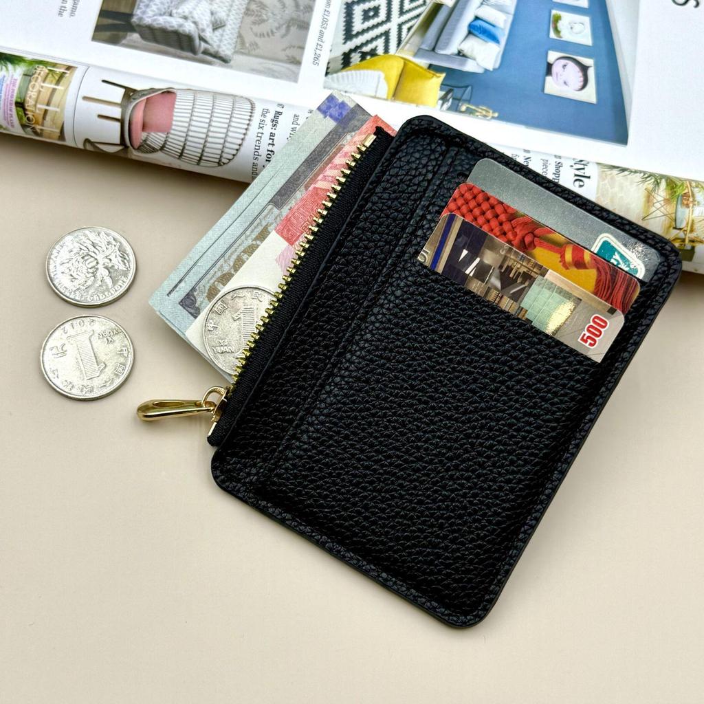 Lychee Pattern PU Card Sleeve Multi-functional Zipper Coin Purse