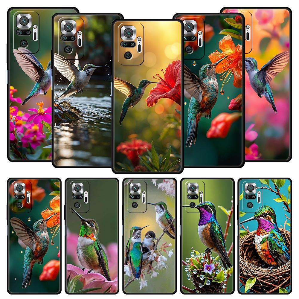 Hummingbird Phone Case For Xiaomi Redmi Note 14 13 5G 10 11 12 Pro Plus 4G 14C 13C 12C 10C Black Cover