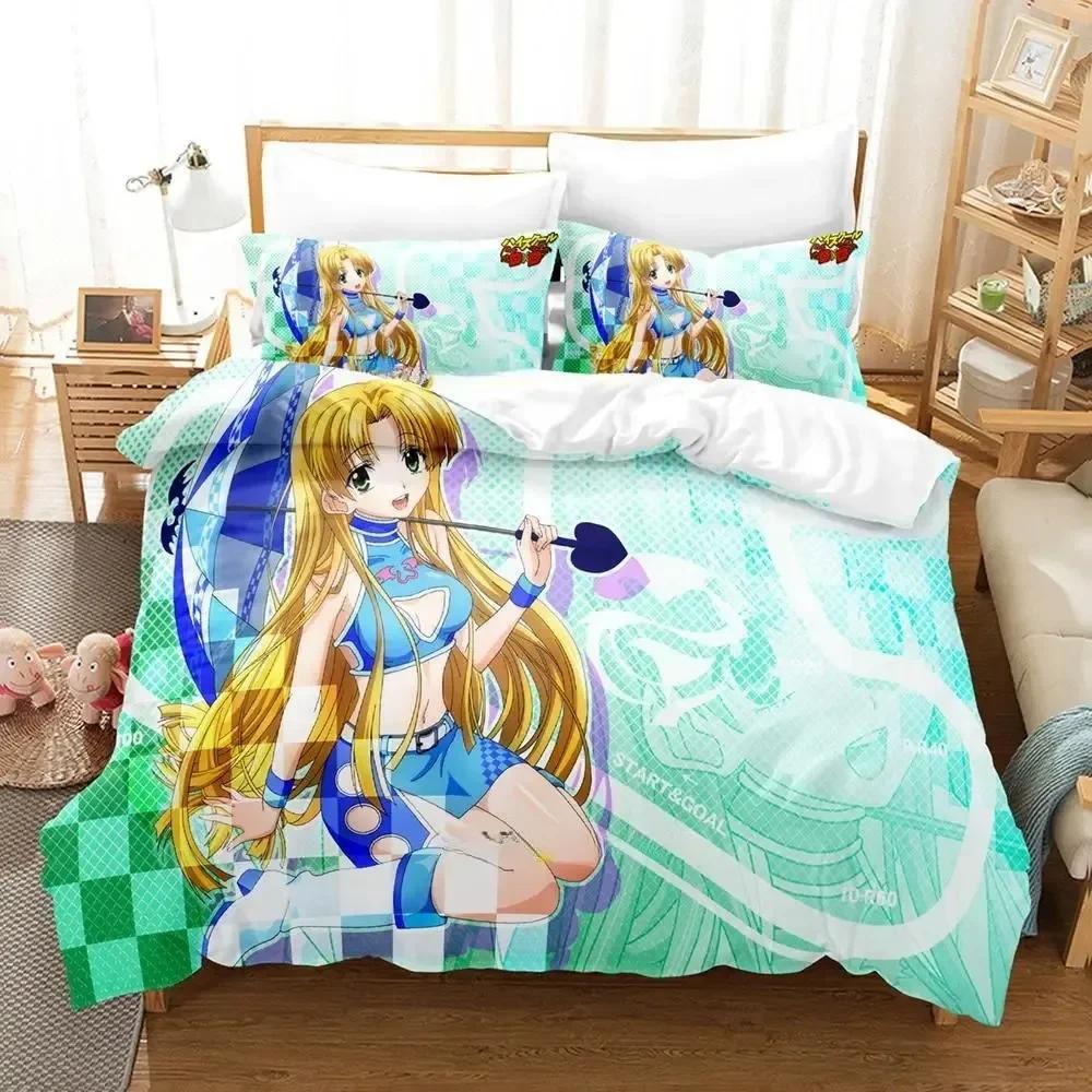 New Kawaii High School DxD Bedding Set Duvet Cover Sheet Printed Bed Set Pillowcase Bed Full Queen King Size Comforter Bedroom