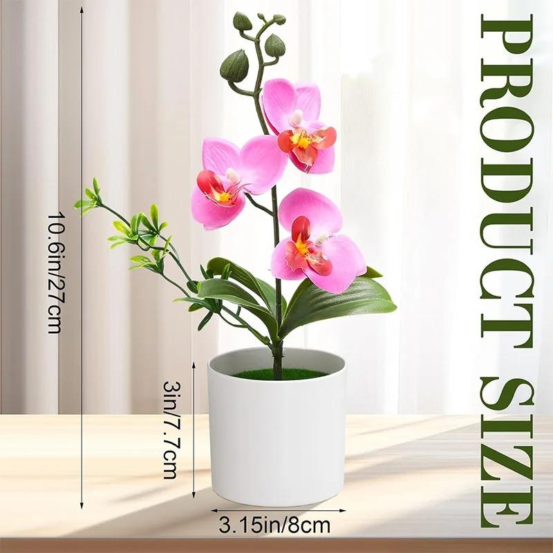 1Pcs Butterfly Fake Orchid Bonsai Artificial Flower Plant Dining Table Home Room Office Vase Accessory Wedding Decoration 27cm