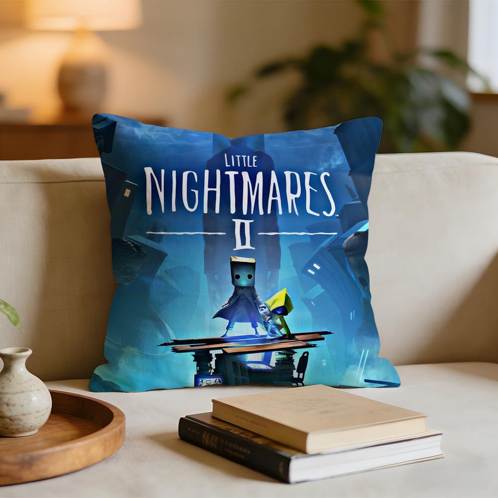 Game LLittle NNightmares Cushion Cover Short Plush Pillowcase for Bed Sofa Carwashable
