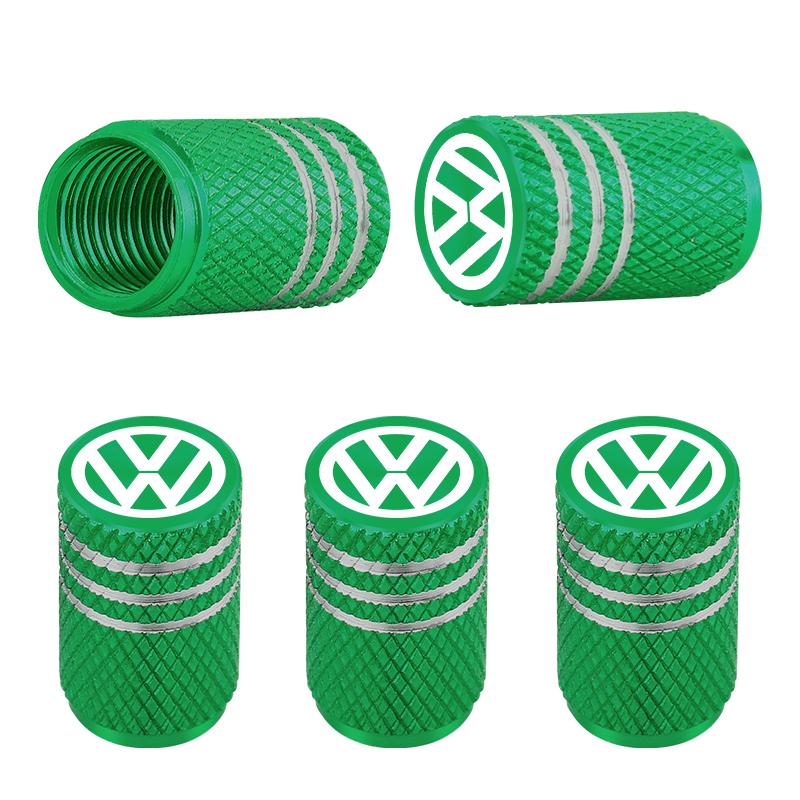 2026 Hot For Volkswagen 5Pcs Aluminum Car Wheel Valve Protection Cap Tyre Dust Cover VW Volkswagen Jetta Polo Touran Golf Passat ET1