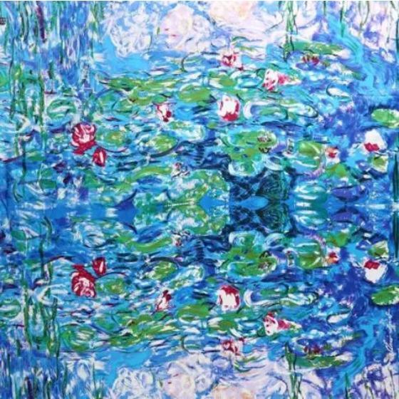 

12mm Real Silk Hijab Scarf Luxury Pure Silk Stain Scarfs Soft Silky High Quality Women Designer Oil Painting Printing Head Scarf 90x90cm