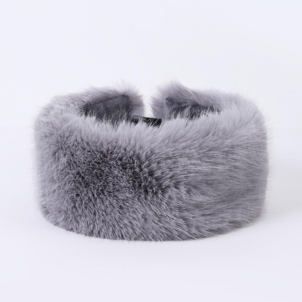 Imitation Fur Artificial Fur Hat Warm Fluffy Hat Winter Elastic Headband Winter Hair Accessories