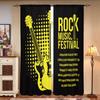 2 Pieces, Rock Music Party Bass Guitar Curtains - Semi Blackout - Suitable for Living Room, Bedroom, Kitchen, Home Decoration