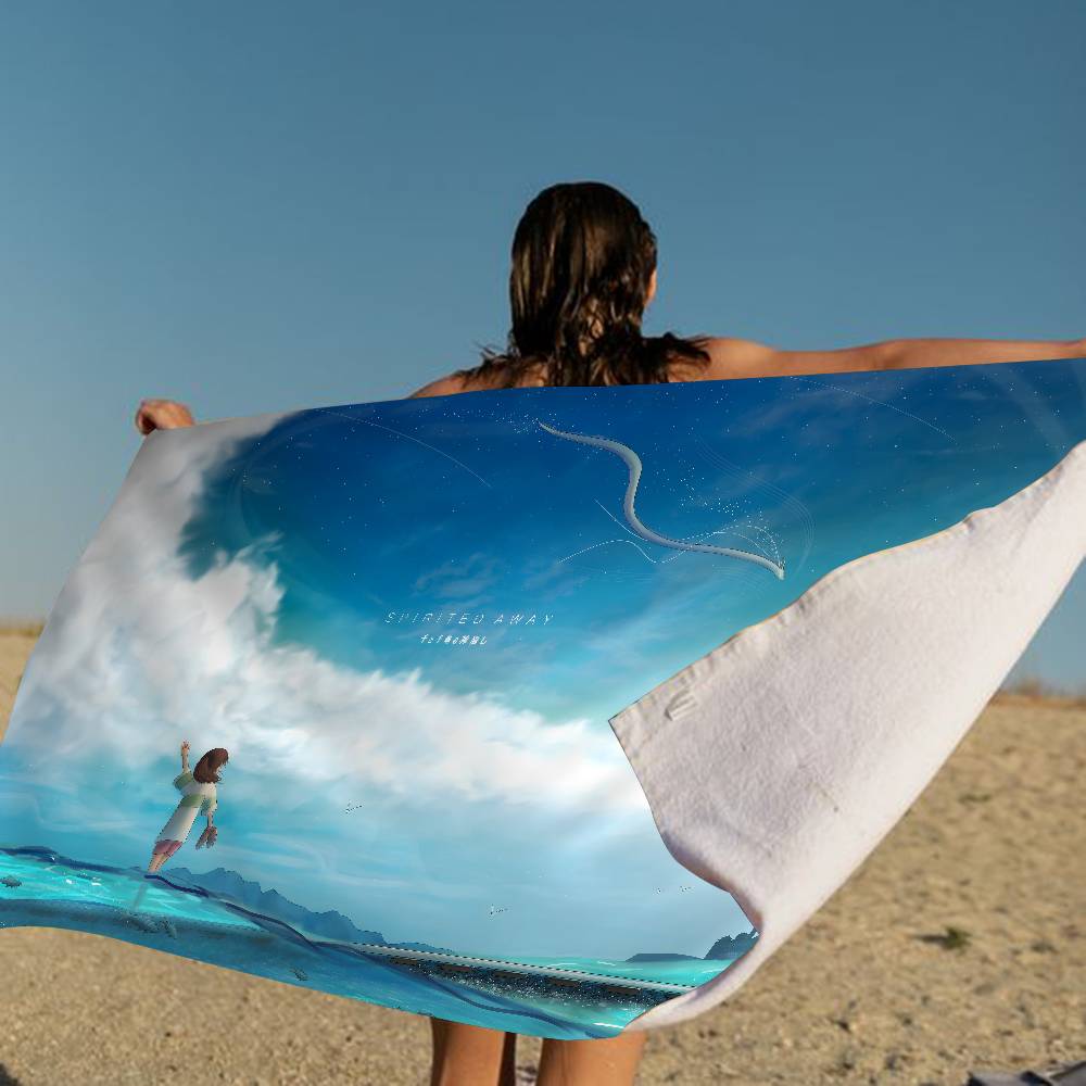 S-Spirited Away Beach Towel Colorful Bath Towels For Girl Microfiber Quick Dry Sand Free Beach Yoga Spa Gym Pool