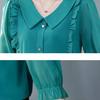 Women's Clothing Elegant Blouses Korean Fashion Solid Long Sleeve Casual Shirts Chic Loose All Match Chiffon Tops