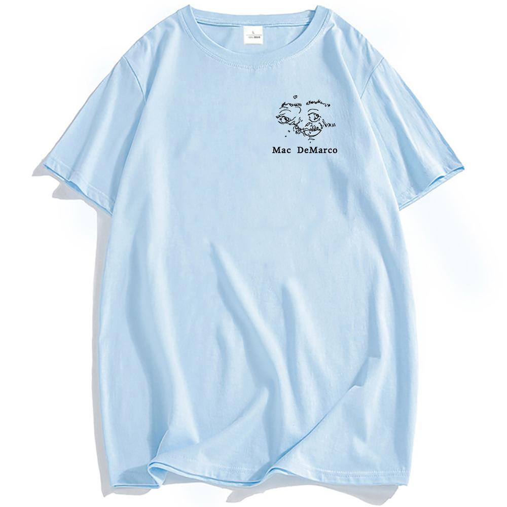One Wayne G T-Shirt Mac DeMarco Gitarre Album Grafik T-Shirts Kurzarm Rundhals Herren T-Shirt Streetwear Unisex Baumwolle Weiche T-Shirts