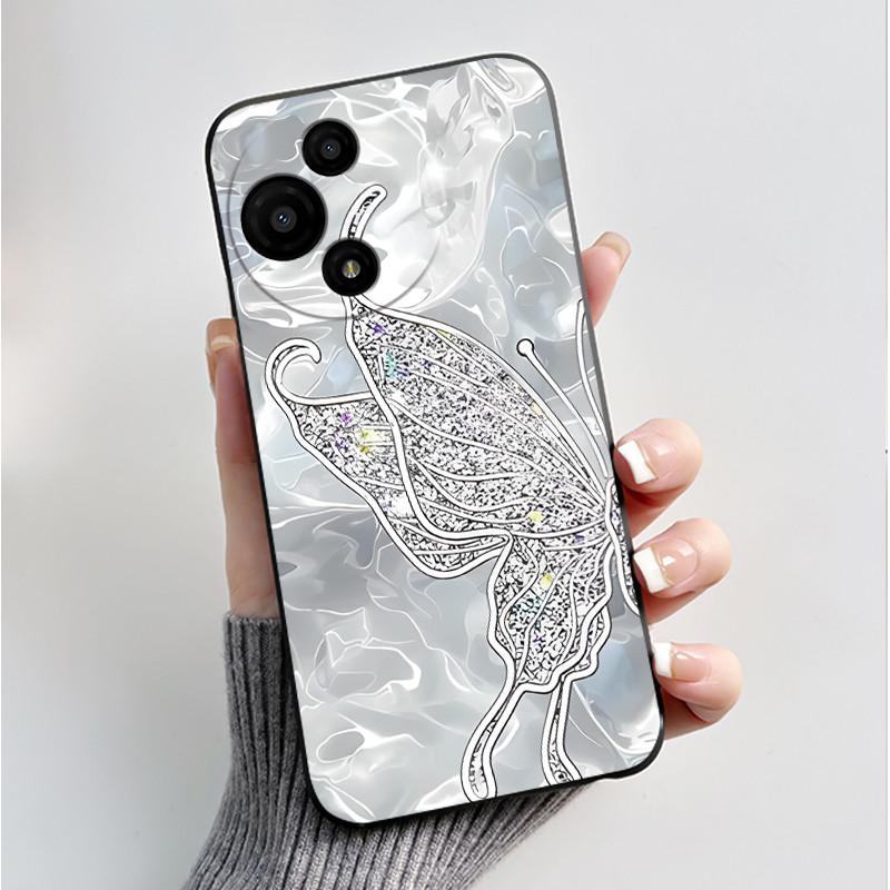 Case For TCL 60 SE Nxtpaper 60SE 605 Fundas Soft Silicone Black Shell TCL 60 Nxtpaper 60R 60 5G Cover Cute Flower Cartoon Casing