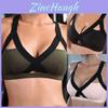 Comfortable Women Sports Bra With Front Cross Design And Solid Color For Yoga