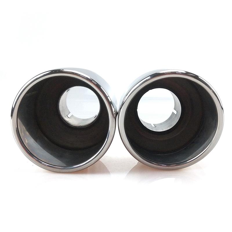 1 Piece 114mm Outlet Universal Modification Car Accessories Silver Curly Flange Muffler Exhaust Stainless Steel Tip End Pipe