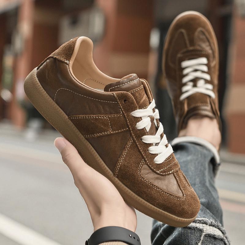 Fashion 2024 Lace-Up for Men Skate Shoes Genuine Leather Business Men Casual Shoes Outdoor Mens Sneakers Male Comfortable Walking Shoe
