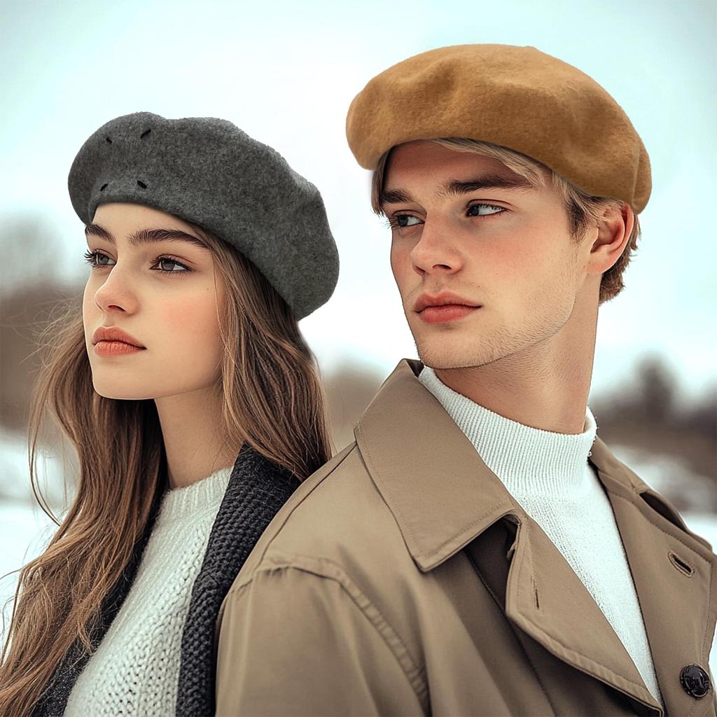 Wool Painter Slimming One Size Fits Stylish Hat [Croogo] Women's Beret, Autumn/Winter, Felt, Warm, Hat, Effect, Plain, Cute, All, Autumn/Winter