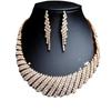 Claw Chain Series Rhinestone Exaggerated Necklace Earrings Set Dinner Collarbone Chain Necklace Women