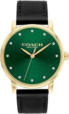 Hodinky GRAND Green Dial Nerezová ocel Minerální sklo Quartz 36MM Příslušenství k hodinkám Značka hodinek 14503972 Černá [Coach] Dámské [Položka]