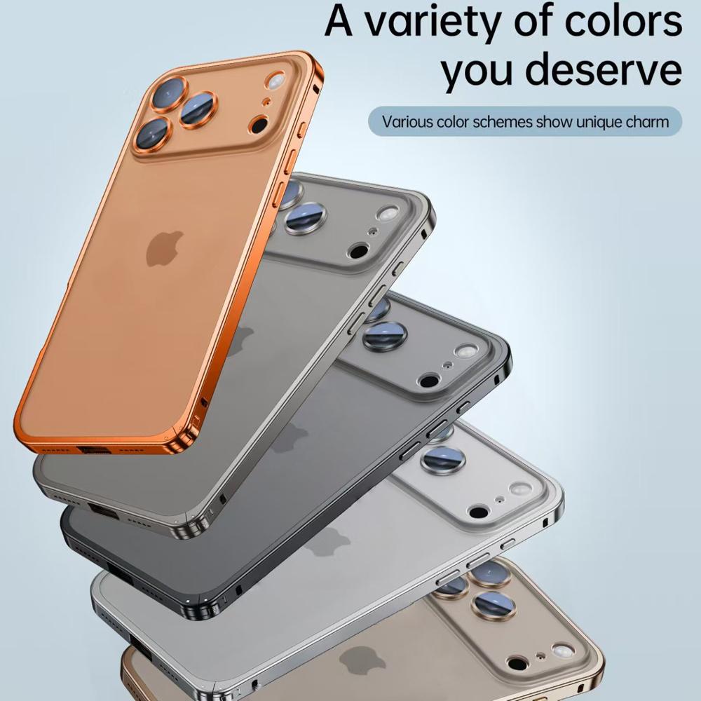 Luxury Aviation Aluminum Alloy Frame Bumper Case For iPhone 17 16 15 14 13 12 Pro Max Metal Lens Protection Shockproof Phone Cover