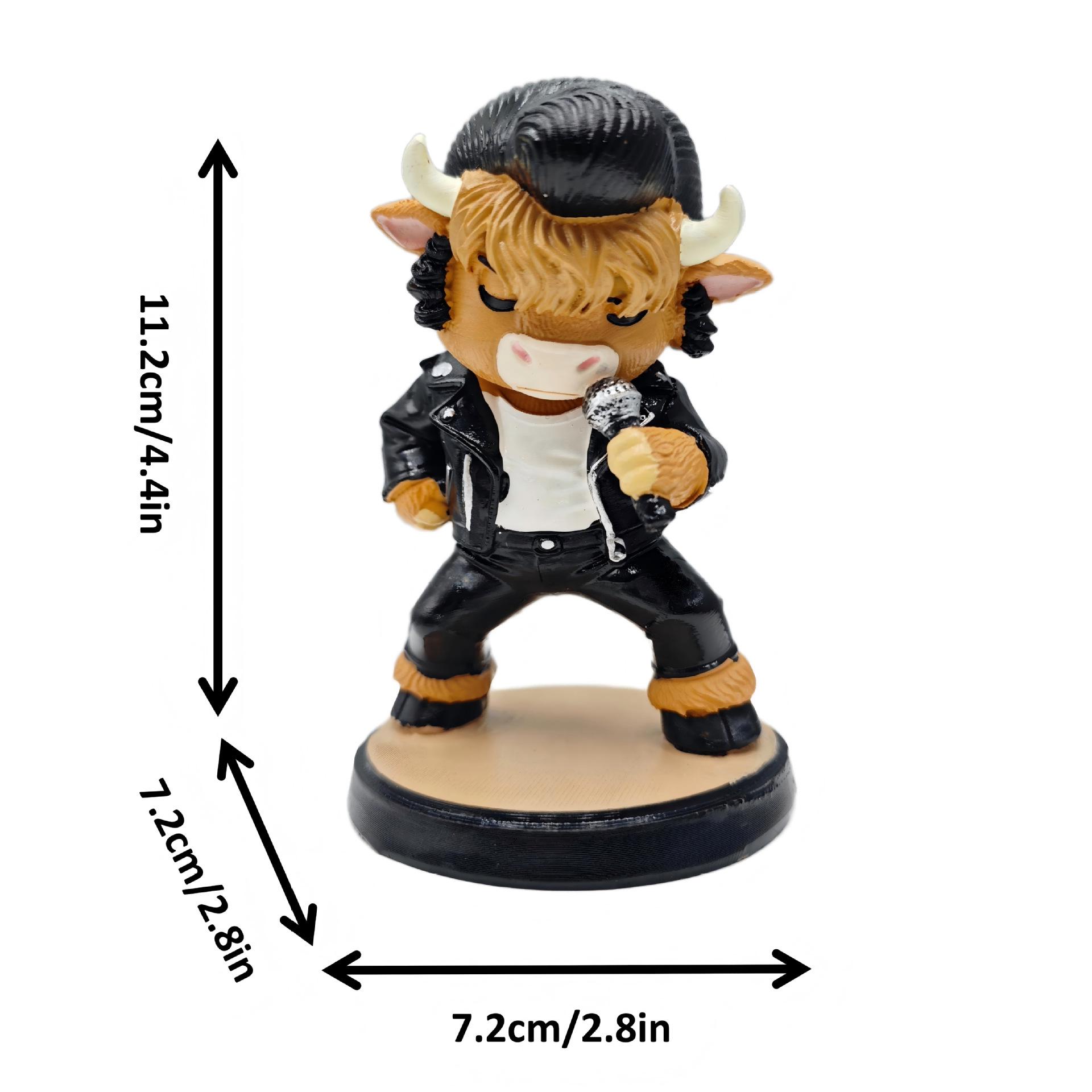 Creative Cartoon Cow Resin Ornament - Trendy Desktop Decoration & Cute Gift