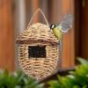 Small Hanging Bird House for Outdoor Handwoven Grass Hummingbirds Nest for Garden Shelter Place for Finches Bird Supply
