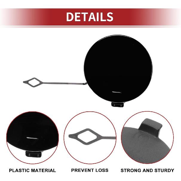 Rear Car Bumper Tow Hook Cover for BMW 428i 2014-2016 Tow Cover Cap with Hook No.51128060849 Black Plastic 1 Pcs