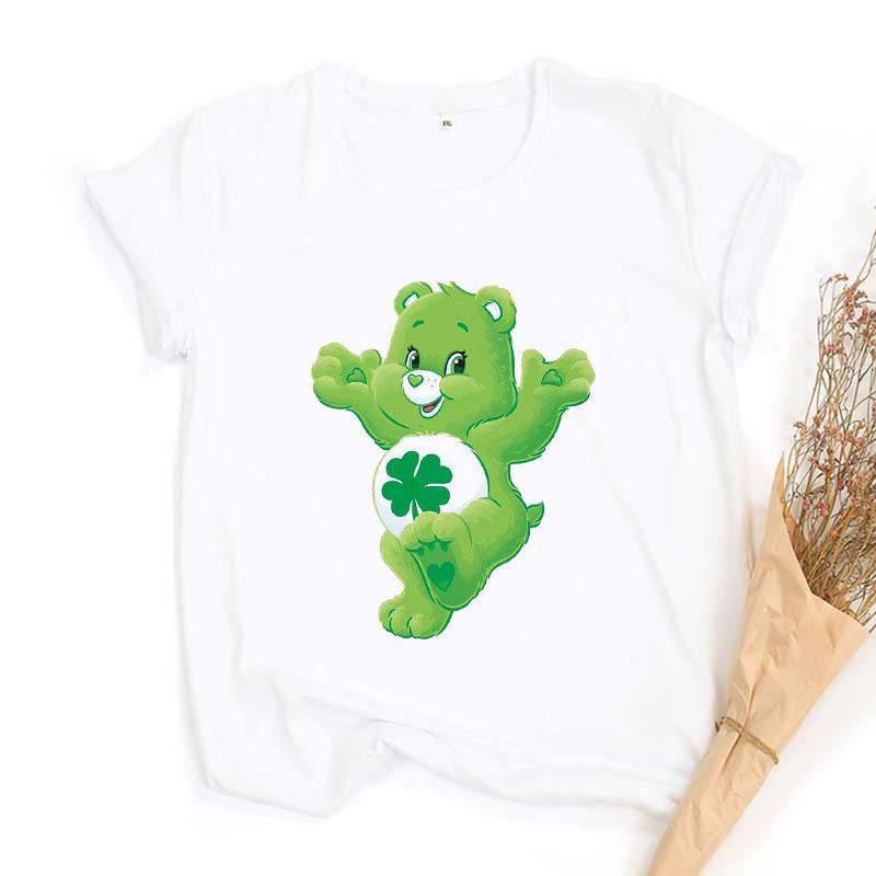 Colorful Baby Bear Round Neck Casual Printed T-shirt Short Sleeve for Boys and Girls Graphic T Shirts Aesthetic