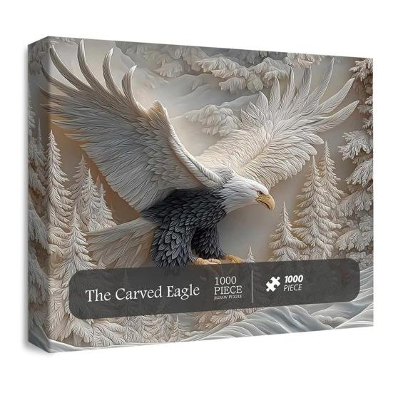 1000Pcs/Set Carved Eagle Jigsaw Puzzle Focus Logic Training Bald Eagle Puzzle Game Educational Difficult Eagle Art Puzzle Toy Home Decoration