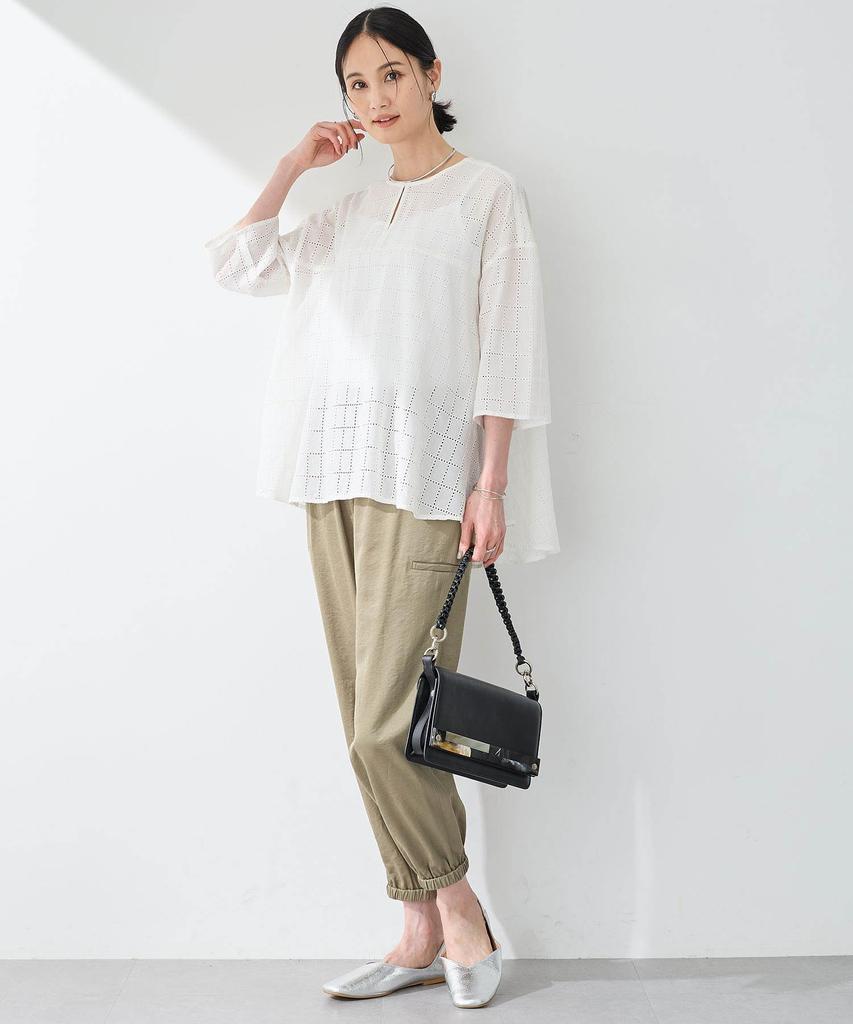 AC by Alpha Cubic Square Embroidered Size 9 Blouse, Women's, 353774, Off-White,