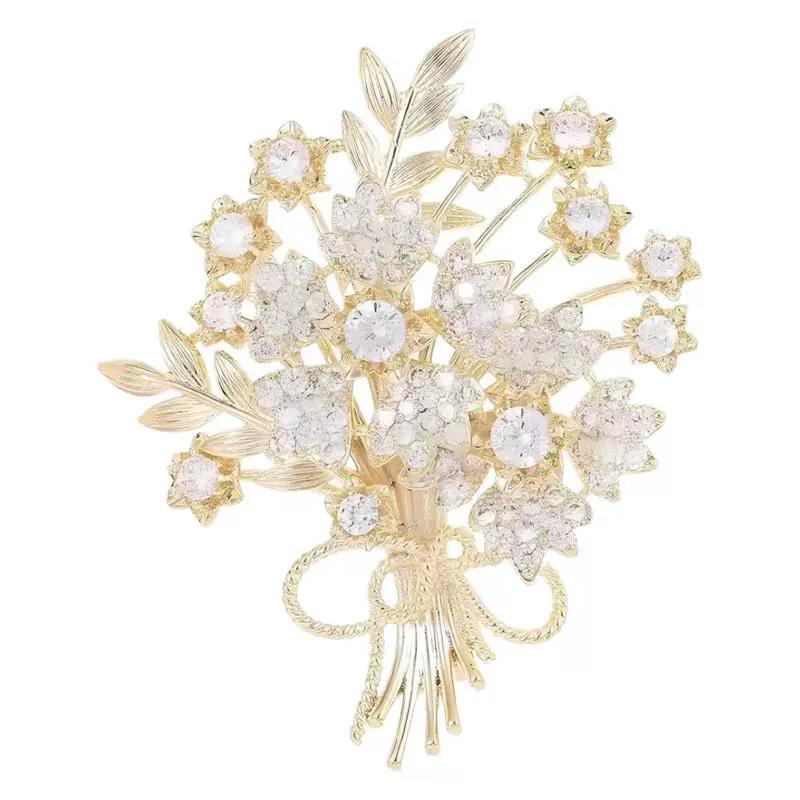 

1 шт. Сплав Модный Букет Ретро Ювелирные изделия Элегантная Брошь Женские Подарки Денежное Дерево 1pcs