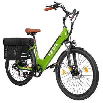 Elektrische Fiets ESKUTE C100 Plus 26" 250W Motor Topsnelheid 25Km/u Stads E-bike Voor Volwassene 36V 13AH LCD Display 7 Versnellingen