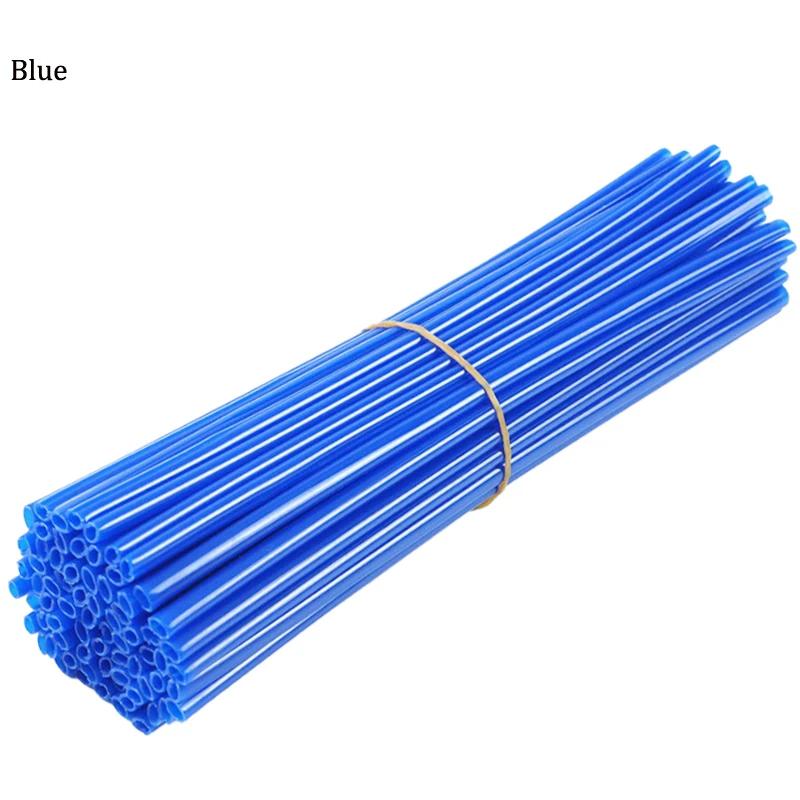 72pcs Bicycle Wheel Spoked Protector Wraps 17/24cm Wheel Rim Spoke Wrap Kit for Motorcycle Bike Color Rims Skin Trim Covers Pipe