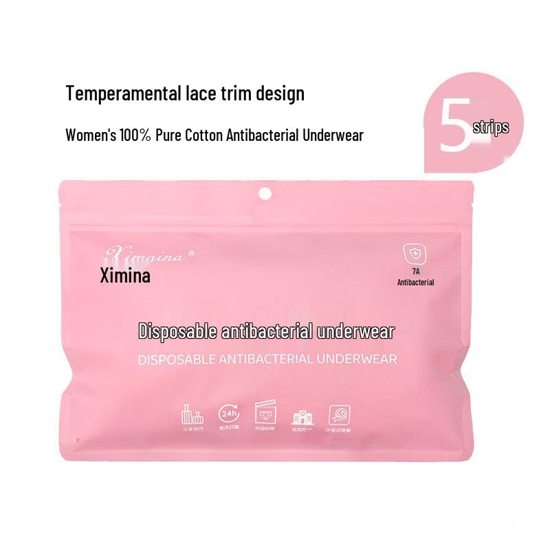 Women's 100% Pure Cotton Disposable Panties - Travel-Friendly, Sterilized & Individually Packaged.