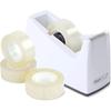 Adhesive Tape Dispenser + 4 Rolls Rapesco Color White