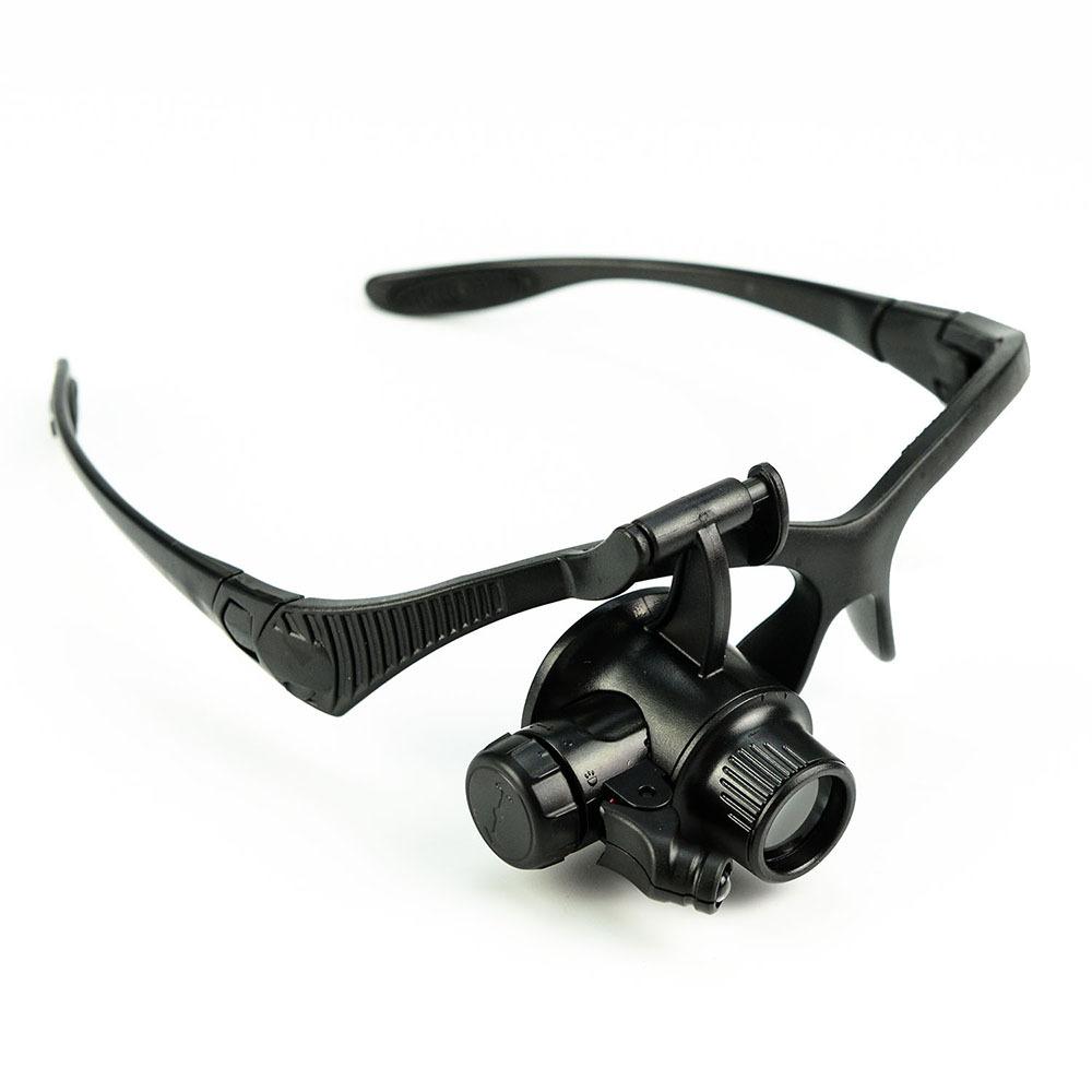 Headband Magnifying Glasses 10X 15X 20X 25X Loupe with Led Monocular Eye Mask Magnifying Glass Replaceable Lens
