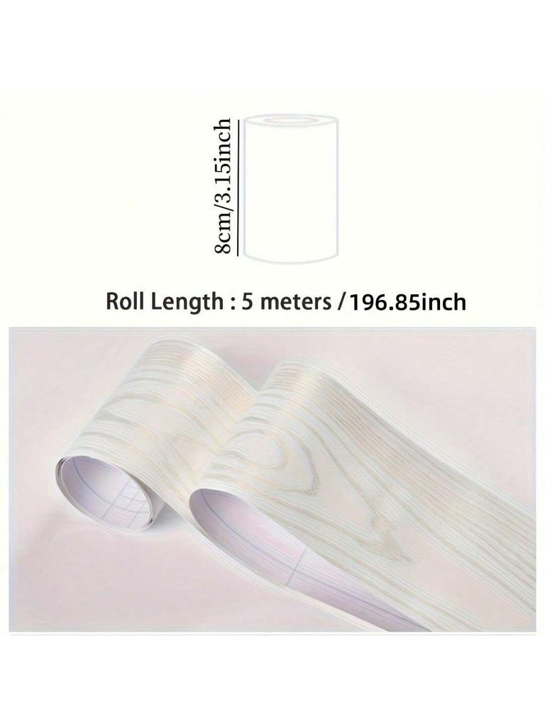 1PC 8CMx5M  Wood Grain Repair Adhensive Duct Tape Floor Furniture Renovation Skirting Line Sticker Home Decoration