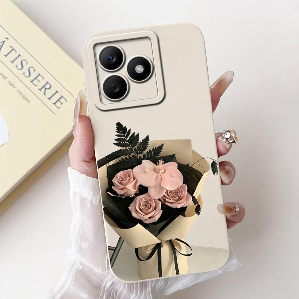 For Realme C61 RMX3939 RMX3930 C63 RMX3939 Case For Realme C63 Cover Luxury Fashion Flower Kawaii Girl Cute Cat Shockproof Shell