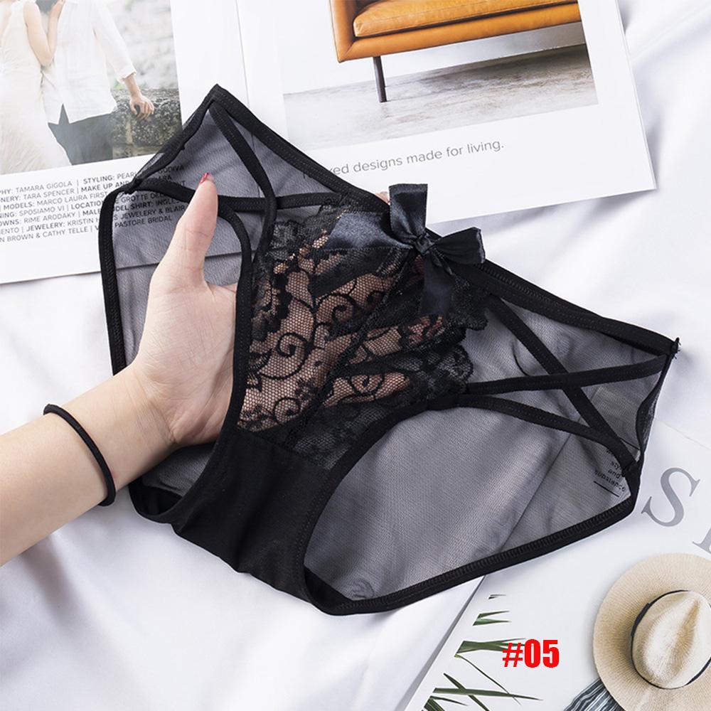 Thin Fashion Mesh Lace Low waist Transparent Briefs Lingerie Sexy Lace Panties