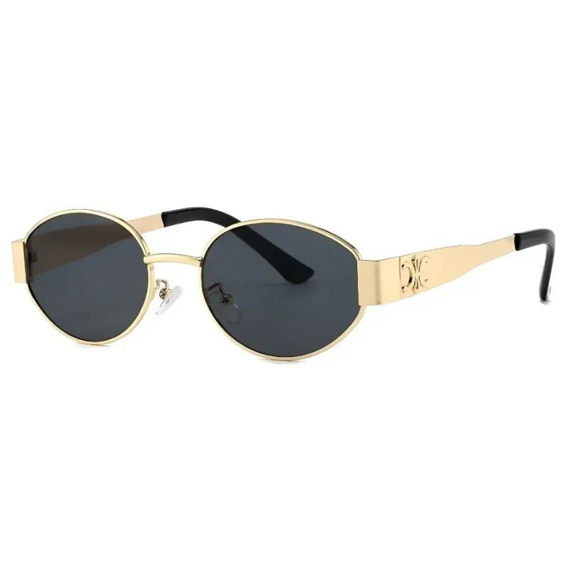 Luxury Metal Brand Sunglasses For Men And Women Unisex Designer Fashion Sun Glasses Oval Unisex Stylish Eyewear Shades Uv400