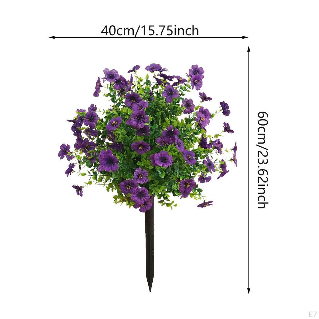 Artificial Flower Garden Stake Plant 24" Faux Greenery Shrubs for Outside Wedding