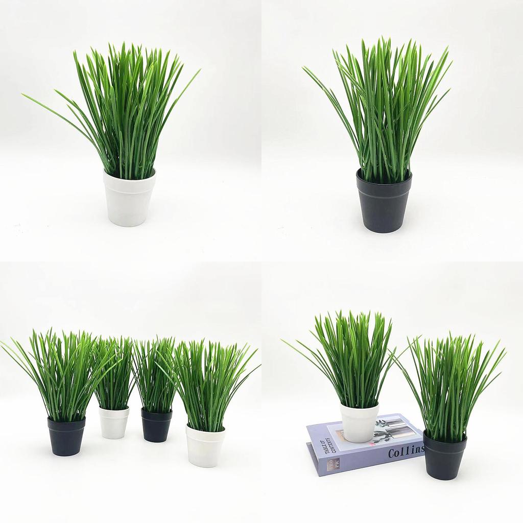 Artificial Allium Ascalonicum Potted Plant With White Or Black Pot For Event And Home Decoration