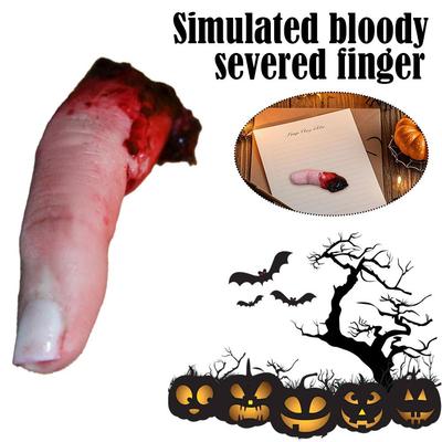 Halloween Horror Bloody Finger Prank Prop Bloody Severed Finger Finger Scary Realistic Bloody Severed Scary Fake Finger Pro V2E1