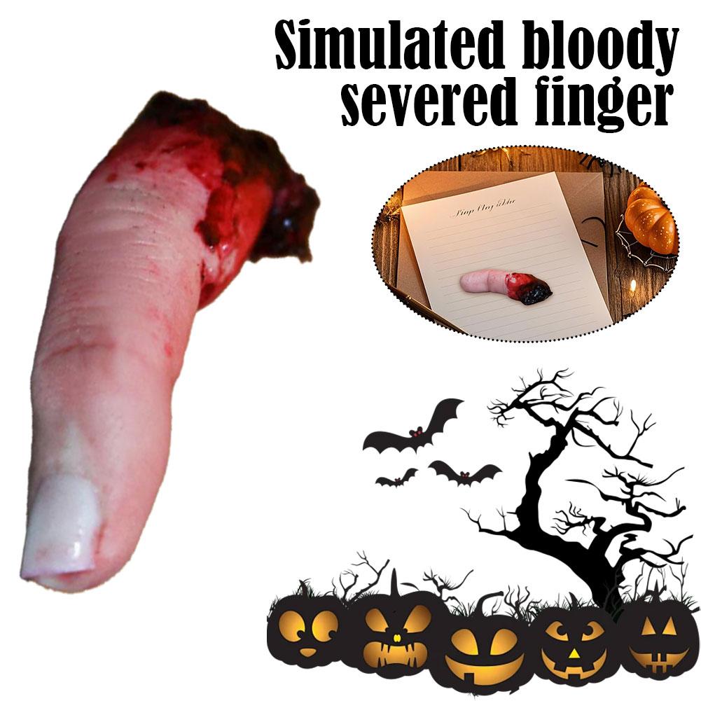Halloween Horror Bloody Finger Prank Prop Bloody Severed Finger Finger Scary Realistic Bloody Severed Scary Fake Finger Pro V2E1