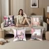 Classic France Eiffel Tower Pillow Case Plush Fabric Soft Pillowcase Double Sided Print Cushion Cover Household Gifts