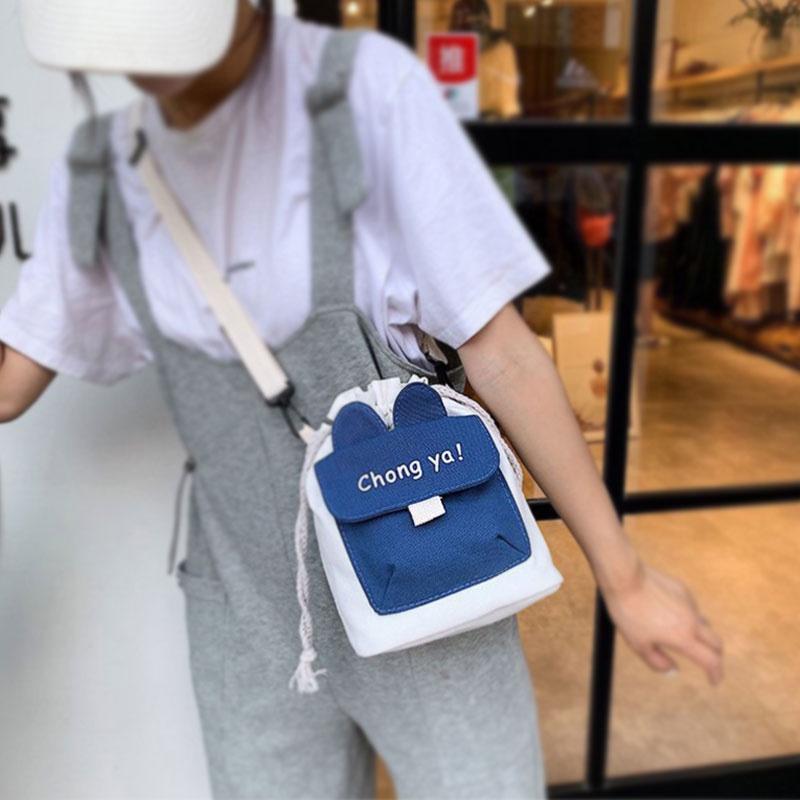 Stylish Canvas Shoulder Bag With Cute Rabbit And Carrot Pins Available In Multiple Colors