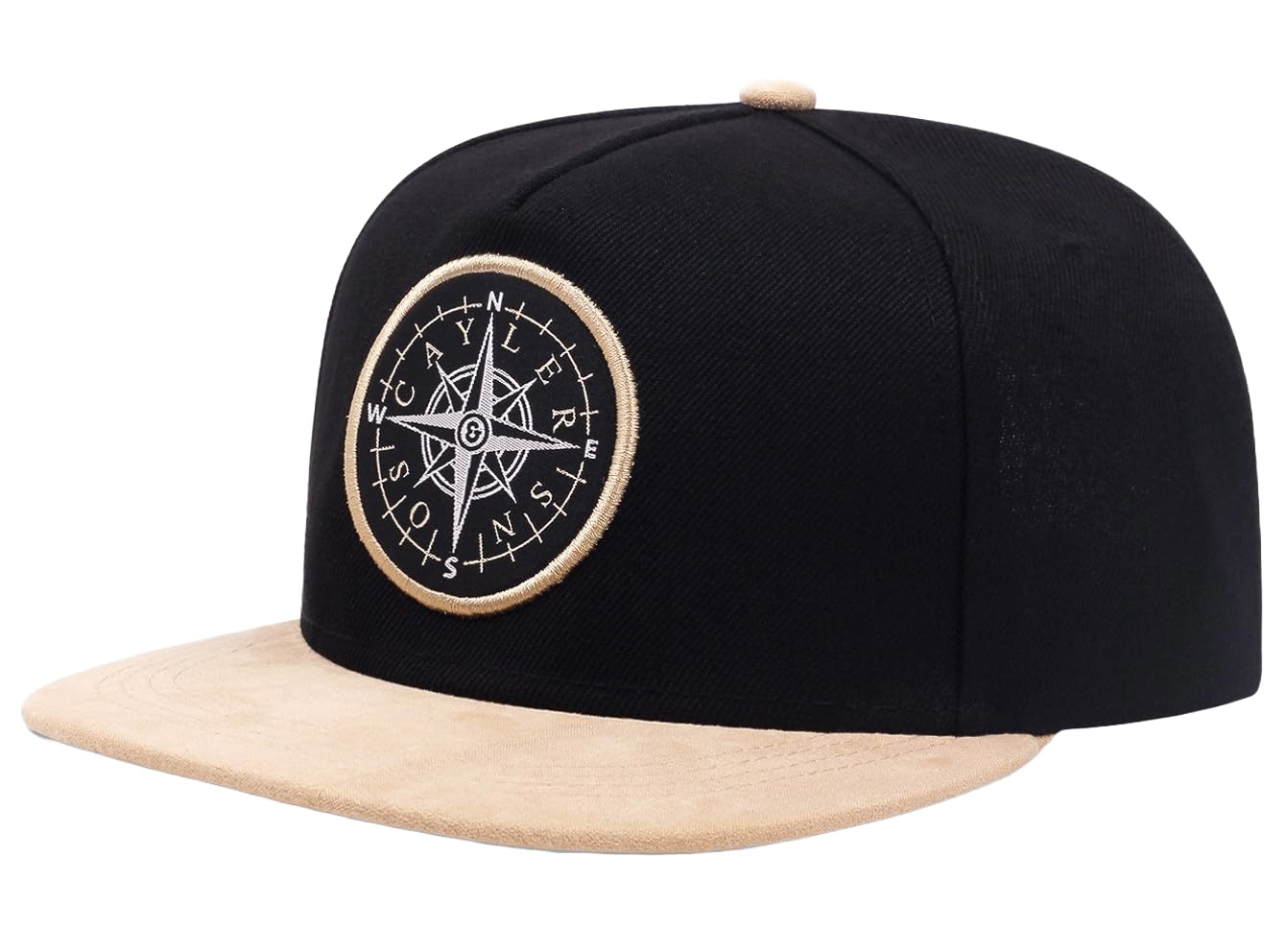 

Sproutsy Men s Compass Snapback Flat Visor Cap (Black)