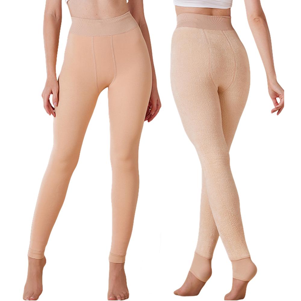 Dámské termální legíny s fleecovou podšívkou, Zimní teplé legíny s chodidly