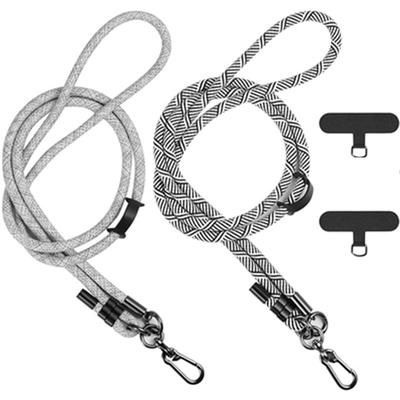 7mm 150cm Length Adjustable Phone Lanyard Outdoor Universal Case Crossbody Card Neck Cord Clip Hang Anti-lost Wrist Strap Charm