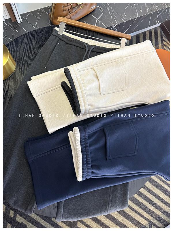 Super Soft Thickened Velvet Tencel Wool Wide-Leg Pants for Women - New Loose Fit for Autumn and Winter