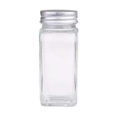 Appetito – quadratisches Gewürzglas aus Glas mit Metalldeckel, 115 ml