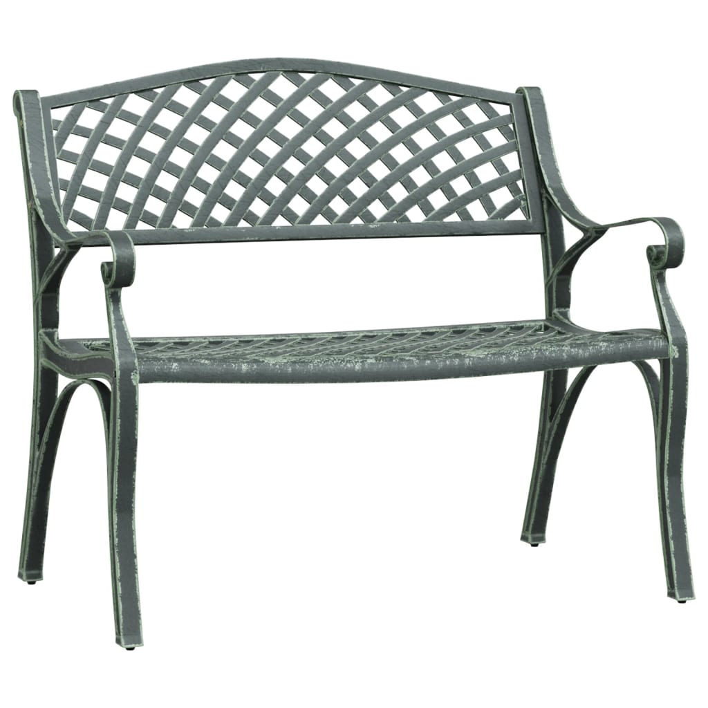 Vidaxl Garden Bench, 102 Cm, Cast Aluminum, Green